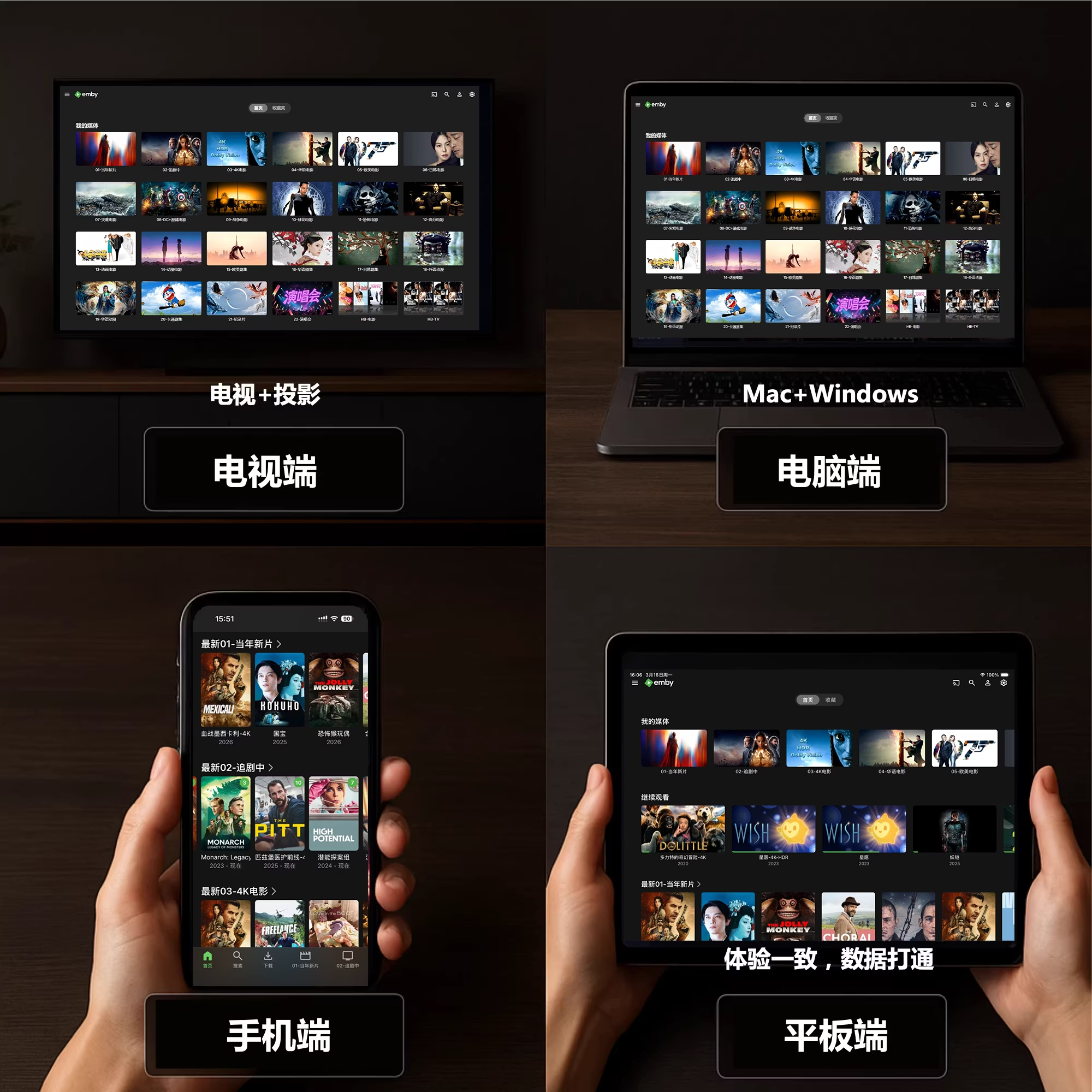 TV168 Emby影视库家庭影音客厅展示